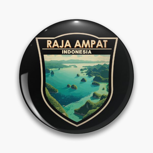 Item preview, Raja Ampat Indonesia Travel Art Badge designed and sold by KrisSidDesigns.
