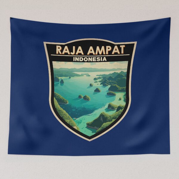 Item preview, Raja Ampat Indonesia Travel Art Badge designed and sold by KrisSidDesigns.
