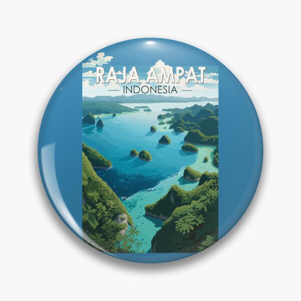 Item preview, Raja Ampat Indonesia Travel Art Vintage designed and sold by KrisSidDesigns.