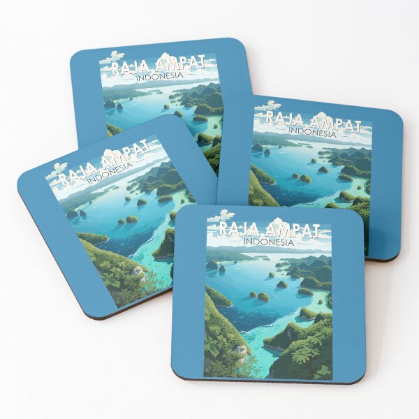 Item preview, Raja Ampat Indonesia Travel Art Vintage designed and sold by KrisSidDesigns.