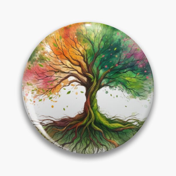 Item preview, Seasonal Harmony: A Watercolor Tree Between Spring and Summer designed and sold by masquetea.