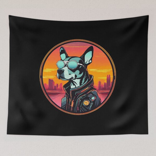 Item preview, Futuristic Dog Cyborg in Beautiful Colors Sunset  designed and sold by Aquillashop.