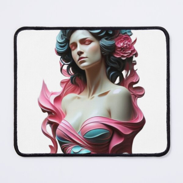 Item preview, Colored marble statue of a woman with flowers designed and sold by QvDesigns.
