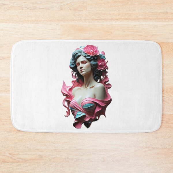 Item preview, Colored marble statue of a woman with flowers designed and sold by QvDesigns.