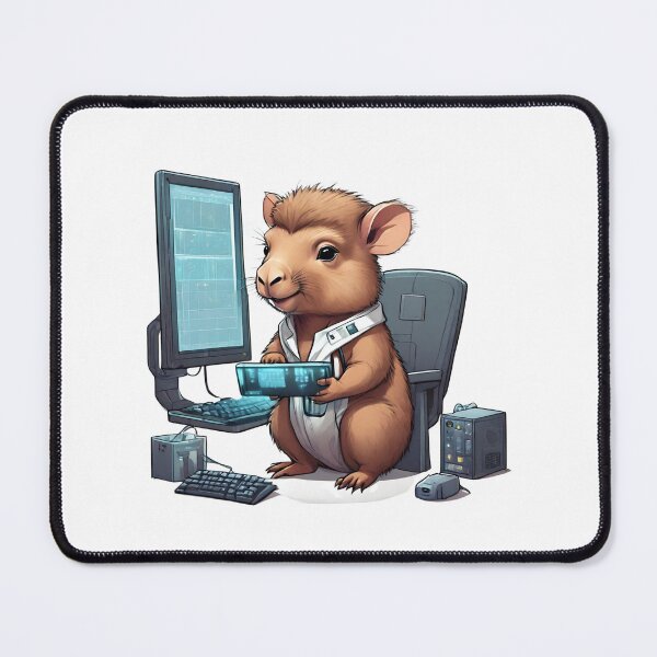 Item preview, Capybara cute futuristic computer scientist designed and sold by ExtraSilver.