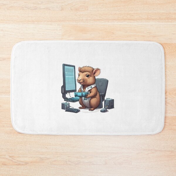 Item preview, Capybara cute futuristic computer scientist designed and sold by ExtraSilver.