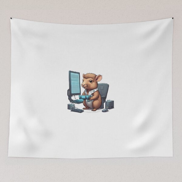Item preview, Capybara cute futuristic computer scientist designed and sold by ExtraSilver.