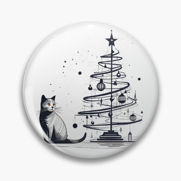 Item preview, Christmas tree & cat designed and sold by studiohorizon.
