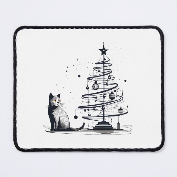 Item preview, Christmas tree & cat designed and sold by studiohorizon.