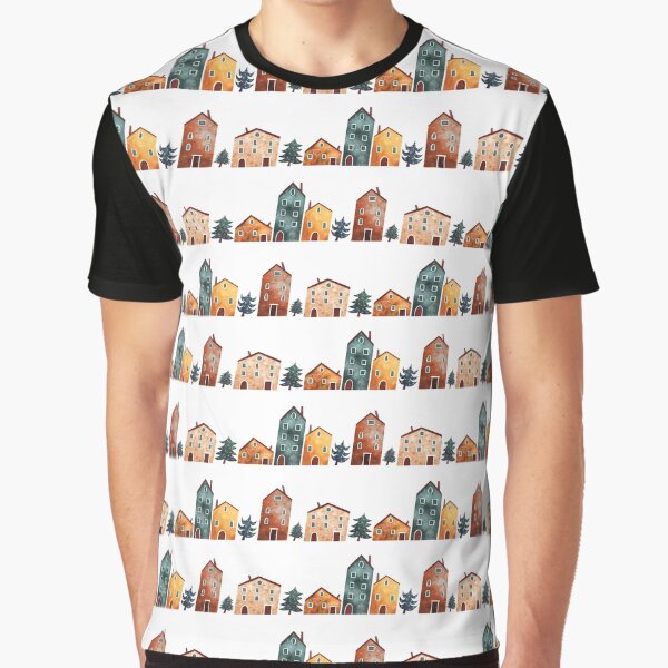 Item preview, Christmas Village Pattern designed and sold by Marta Pilosio Illustration.