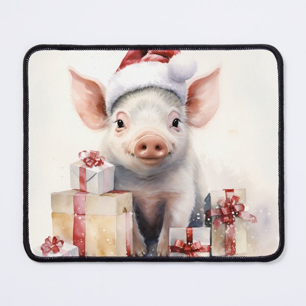 Item preview, Adorable holiday baby pig with Christmas presents designed and sold by dcrc.