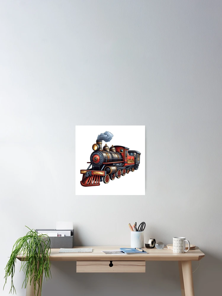 Thumbnail 2 of 3, Poster, Steam Train Engine designed and sold by ReverseBleach.