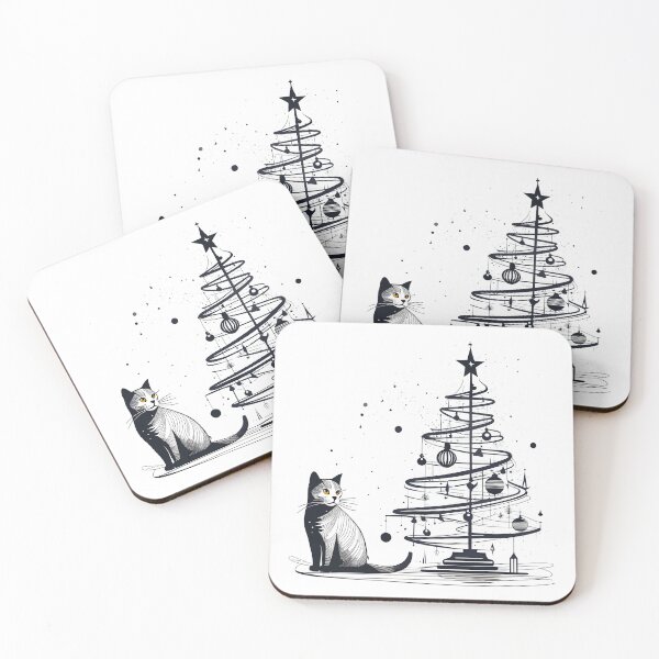 Item preview, Christmas tree & cat designed and sold by studiohorizon.