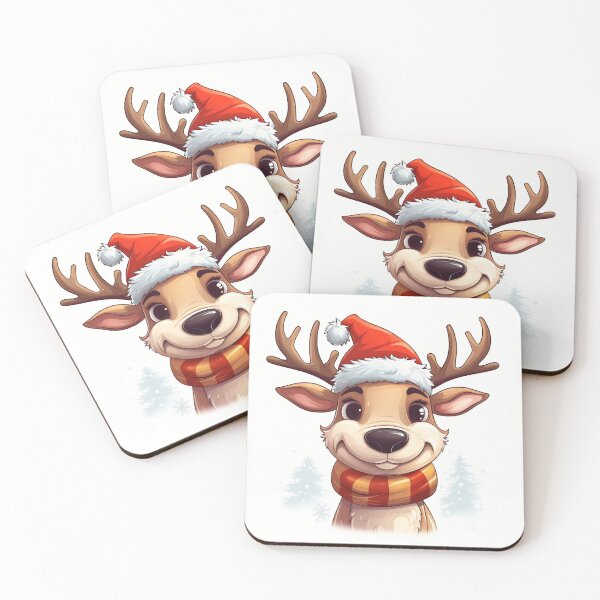 Item preview, Cartoon Reindeer Wearing Santa Hat designed and sold by dcrc.
