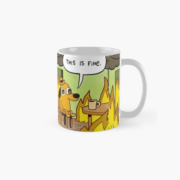ThisFine This Is Fine mug,funy Mug Travel Coffee Mug for Men Women 11 Ounce Ceramic Tea Cup,funy Inspirational Gifts Black