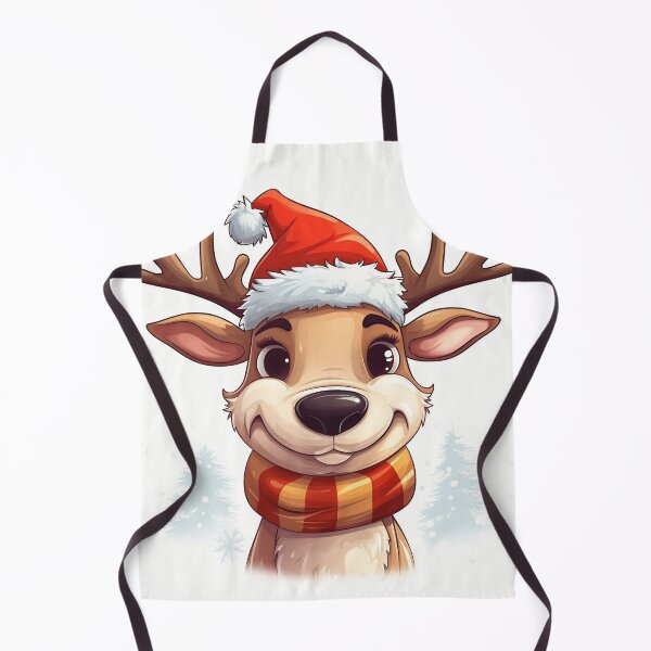 Item preview, Cartoon Reindeer Wearing Santa Hat designed and sold by dcrc.