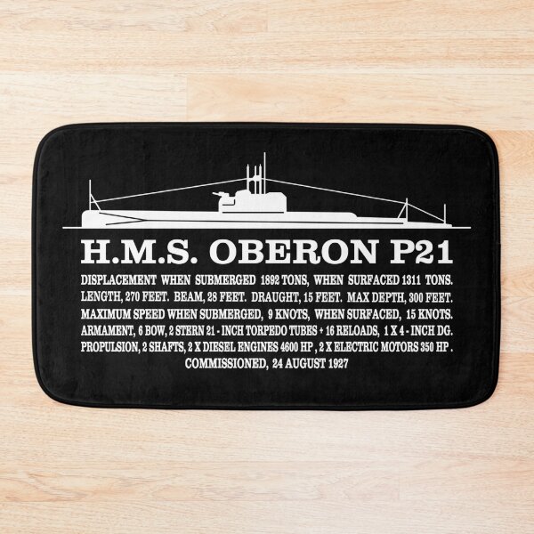 Item preview, H.M.S. Oberon P21 British WW2 Prototype Submarine Infographic designed and sold by MilitaryMart.
