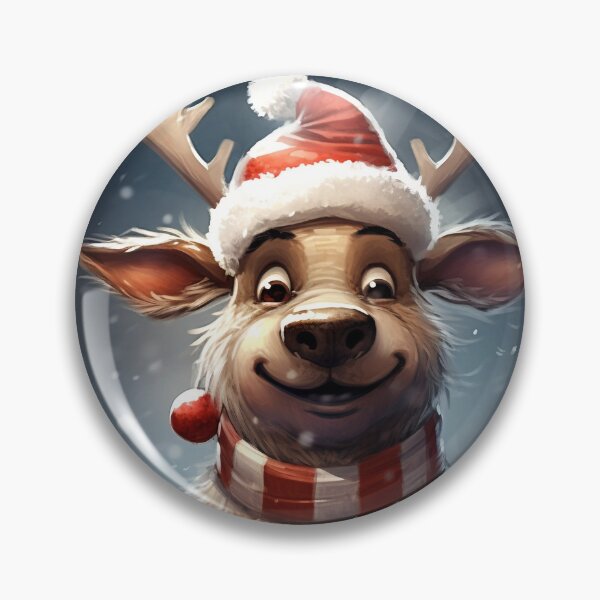 Item preview, Reindeer in the Snow Wearing a Santa Hat designed and sold by dcrc.