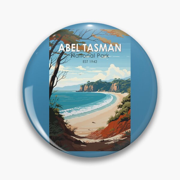 Item preview, Abel Tasman National Park New Zealand Travel Art Vintage designed and sold by KrisSidDesigns.