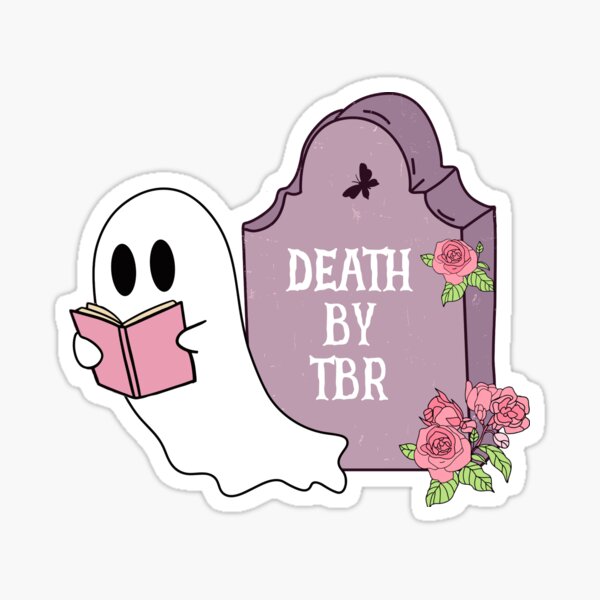 Item preview, Death By TBR Ghost Pink Book Girlie designed and sold by StickyBook.
