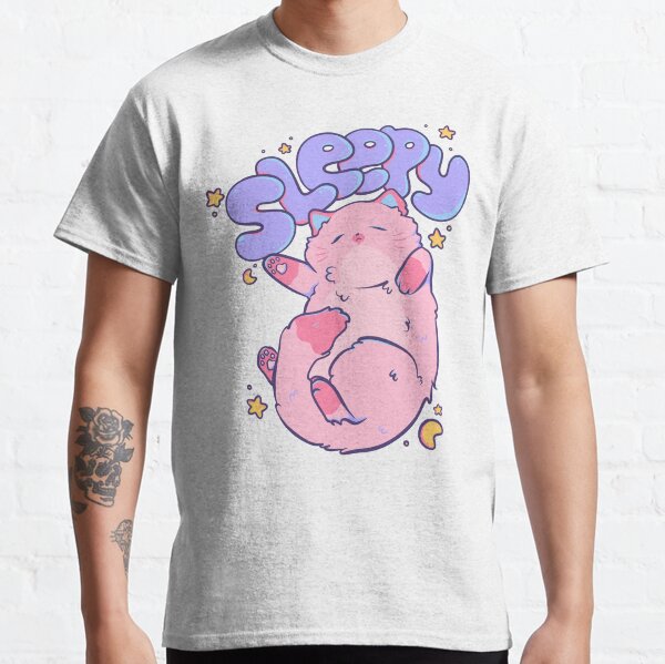 Sleepy Pink Kitty Classic T-Shirt