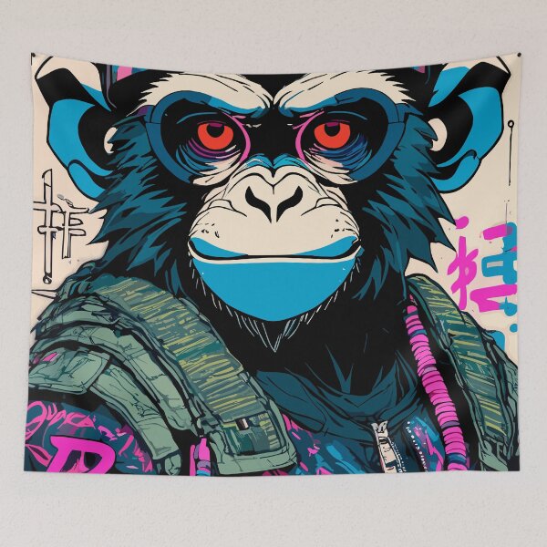 Item preview, Cyberpunk Monkey II designed and sold by blackink-design.
