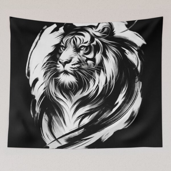 Item preview, Wild Essence: The Tiger in Brushstrokes of Ink and Fire designed and sold by masquetea.
