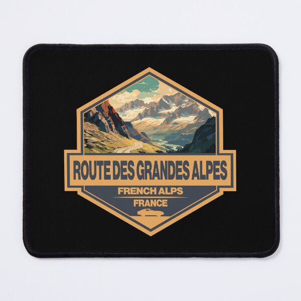 Item preview, Route des Grandes Alpes France Travel Art Badge designed and sold by KrisSidDesigns.