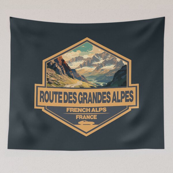 Item preview, Route des Grandes Alpes France Travel Art Badge designed and sold by KrisSidDesigns.