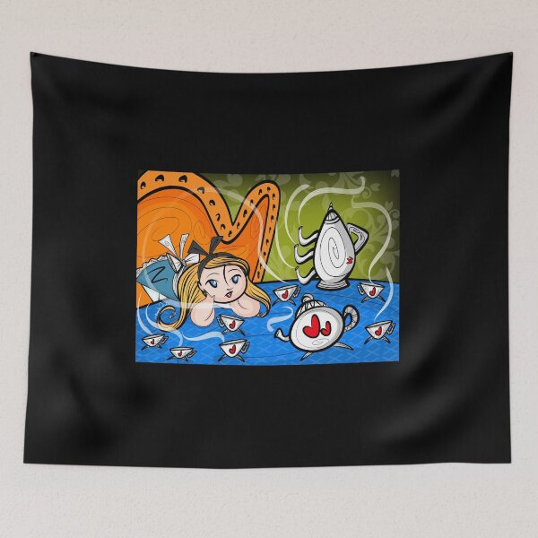 Item preview, Mad Tea Party Alice In Wonderland inspired by Mary Blair  designed and sold by Art In The Garage.