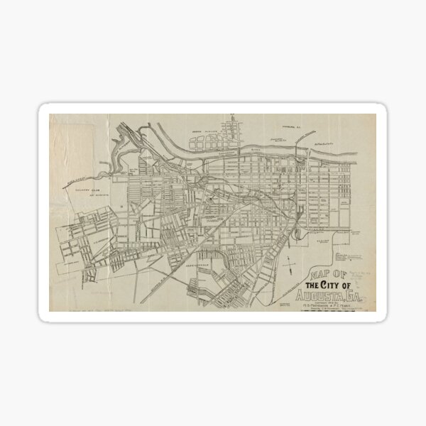 Item preview, Vintage Map of Augusta GA (1913) designed and sold by BravuraMedia.