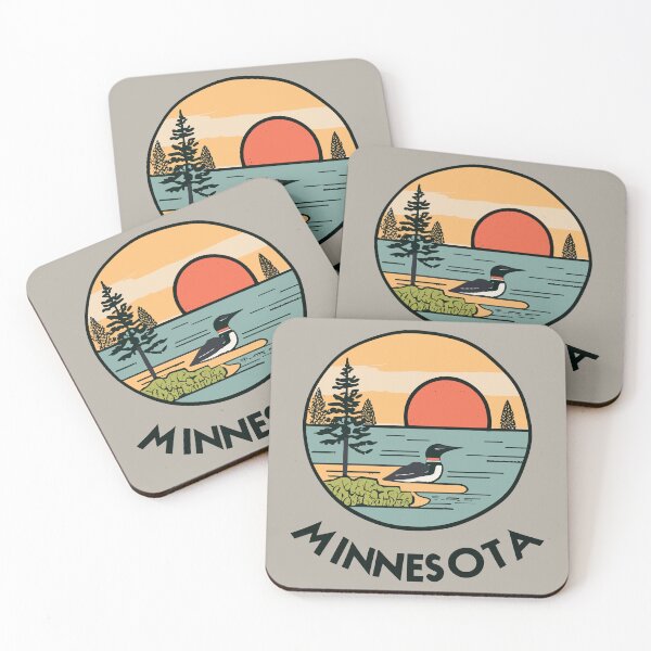 Item preview, Minnesota - Vintage Sunset - Colorful Illustration designed and sold by Amazing States of America.