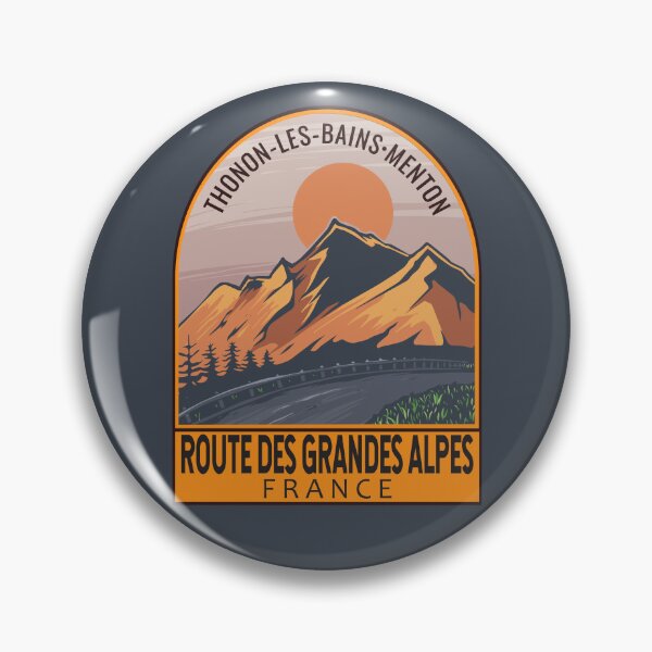 Item preview, Route des Grandes Alpes France Retro Travel Emblem designed and sold by KrisSidDesigns.