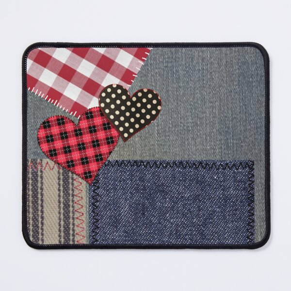 Item preview, Denim Lovin' Hillbilly Patriotic Patchwork Hearts designed and sold by Tree45.