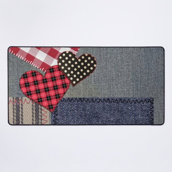 Item preview, Denim Lovin' Hillbilly Patriotic Patchwork Hearts designed and sold by Tree45.