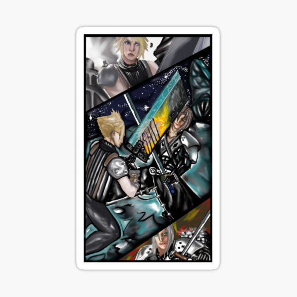 Vista previa del artículo con la obra «Camiseta Cloud Strife Vs Sephiroth», diseñado y vendido por SparksInTheAsh.