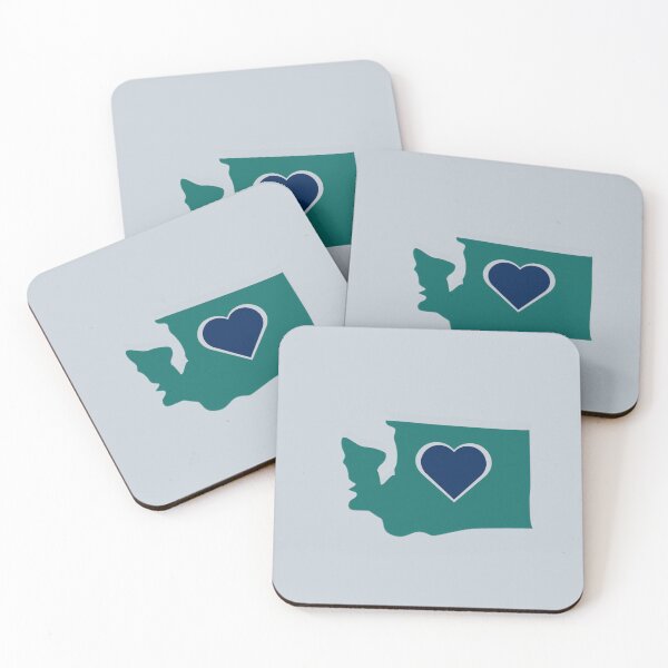 Item preview, Washington Heart Design, Blue Green And Silver. designed and sold by PNWEnergy.