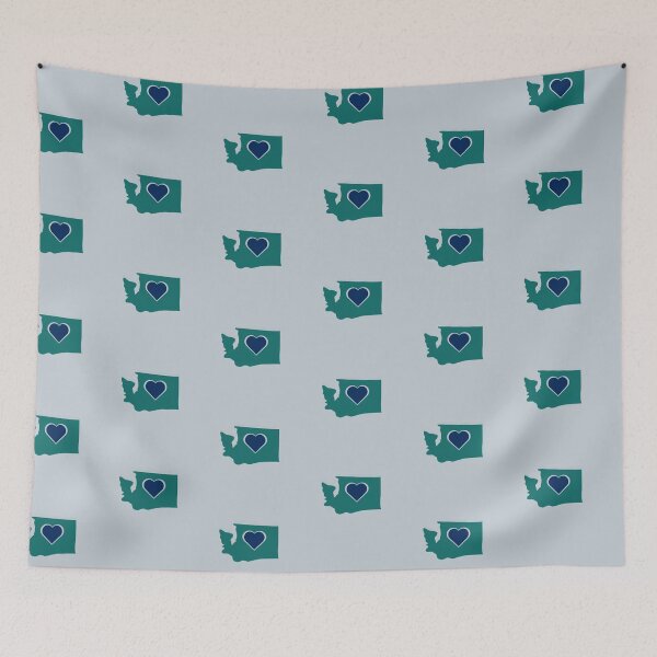 Item preview, Washington Heart Design, Blue Green And Silver. designed and sold by PNWEnergy.