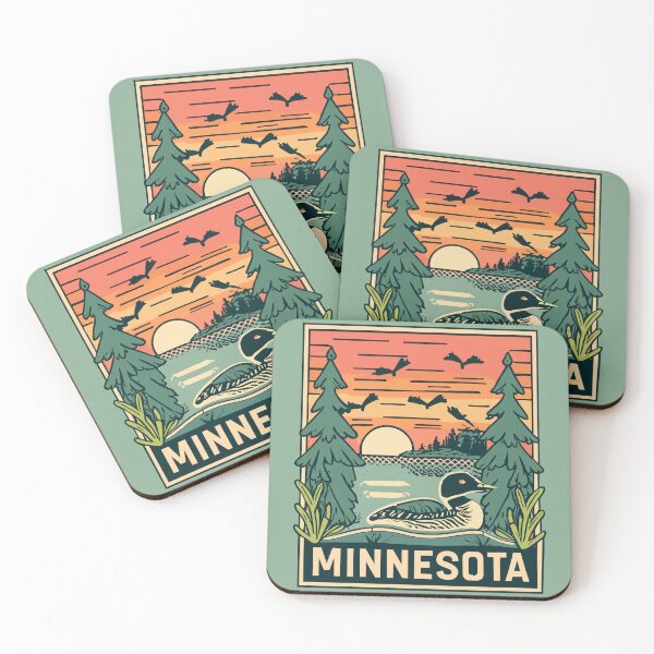 Item preview, Minnesota - Vintage Sunset - Colorful Illustration designed and sold by Amazing States of America.
