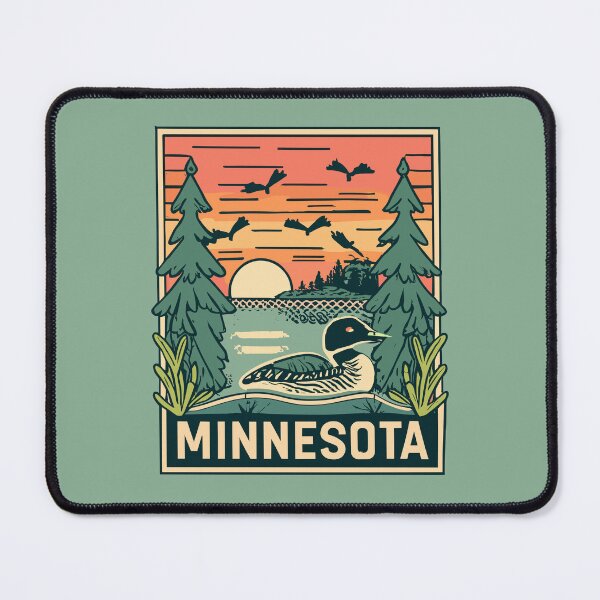 Item preview, Minnesota - Vintage Sunset - Colorful Illustration designed and sold by Amazing States of America.