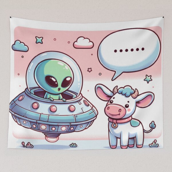 Item preview, Cosmic Encounters: The Extraterrestrial and the Country Cow designed and sold by masquetea.