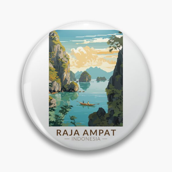 Item preview, Raja Ampat Indonesia Boat Travel Art Vintage designed and sold by KrisSidDesigns.