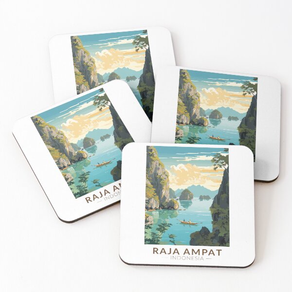 Item preview, Raja Ampat Indonesia Boat Travel Art Vintage designed and sold by KrisSidDesigns.