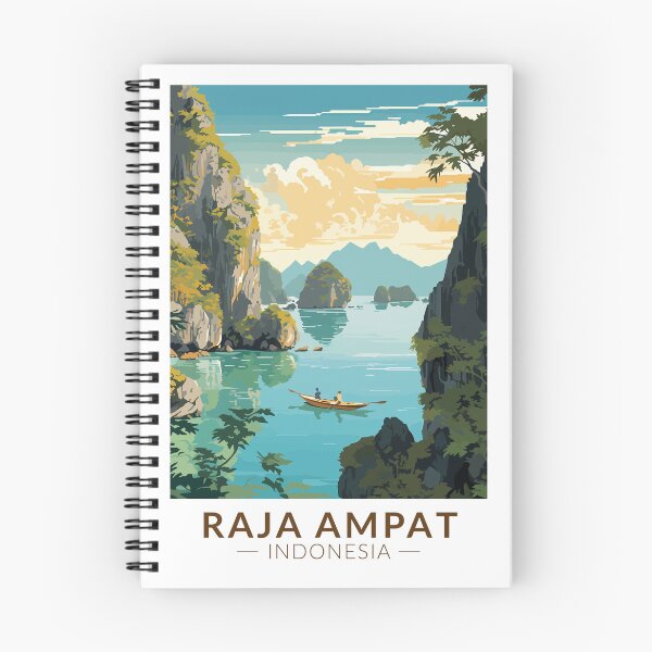 Item preview, Raja Ampat Indonesia Boat Travel Art Vintage designed and sold by KrisSidDesigns.