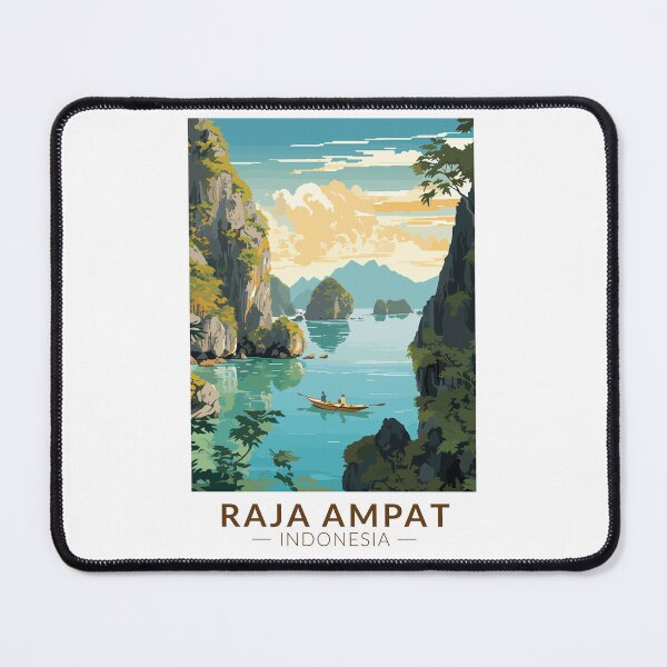 Item preview, Raja Ampat Indonesia Boat Travel Art Vintage designed and sold by KrisSidDesigns.