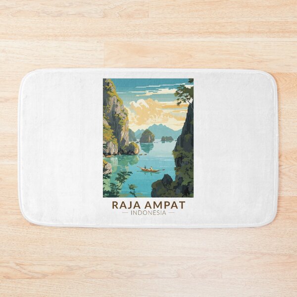 Item preview, Raja Ampat Indonesia Boat Travel Art Vintage designed and sold by KrisSidDesigns.