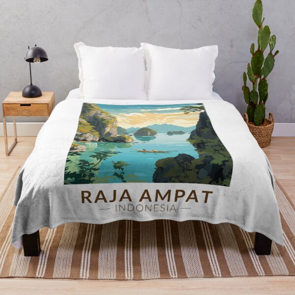 Item preview, Raja Ampat Indonesia Boat Travel Art Vintage designed and sold by KrisSidDesigns.