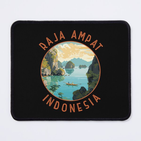 Item preview, Raja Ampat Indonesia Boat Retro Distressed Circle designed and sold by KrisSidDesigns.