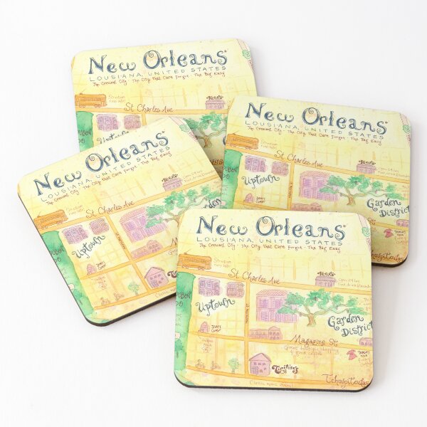 Item preview, Illustrated map of New Orleans, Louisiana, USA designed and sold by kimfleming.