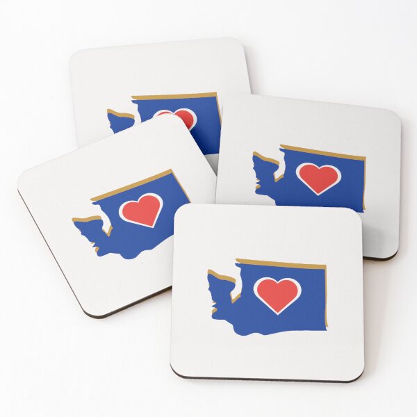 Item preview, Washington Heart Design, Blue Red Gold And White. designed and sold by PNWEnergy.